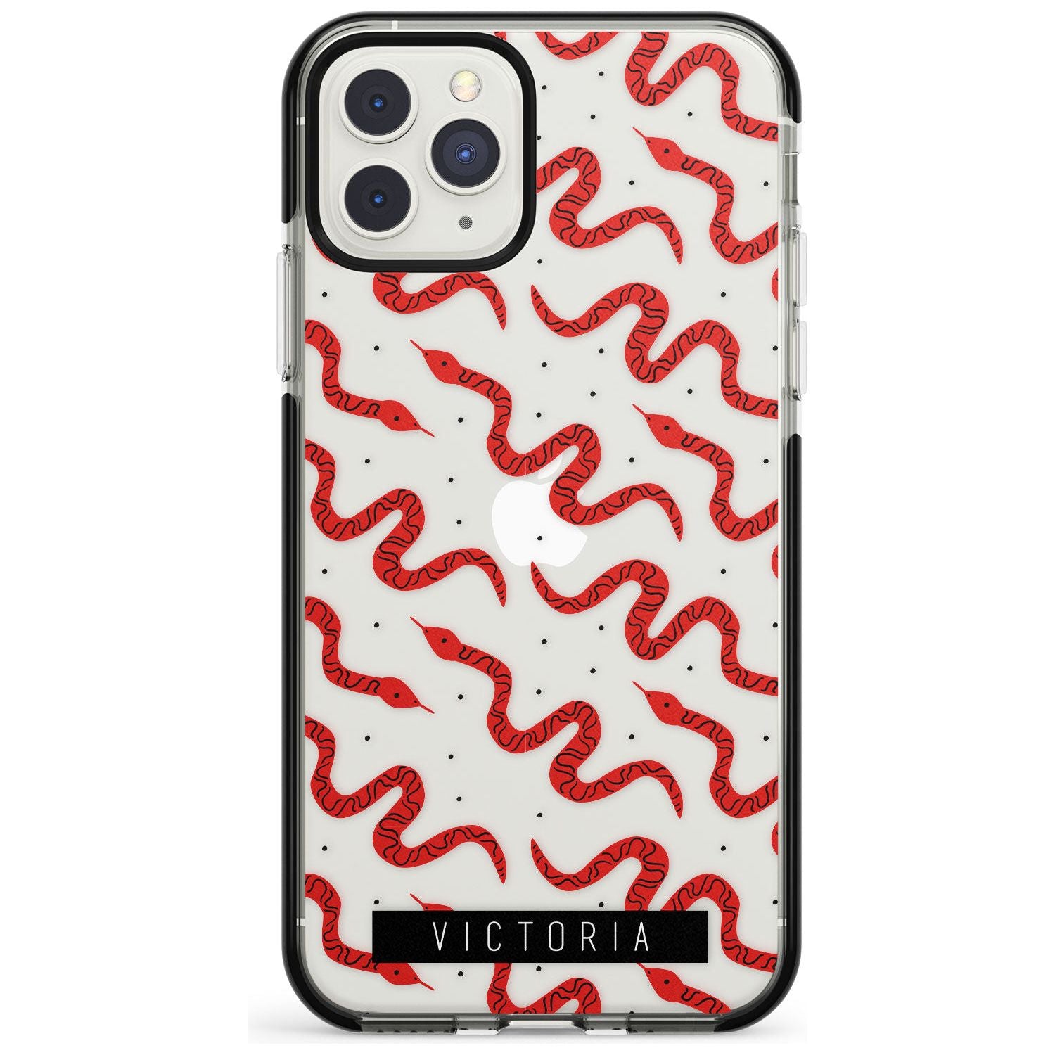 Customised Snake Pattern iPhone Case Black Impact Custom Phone Case - Case Warehouse