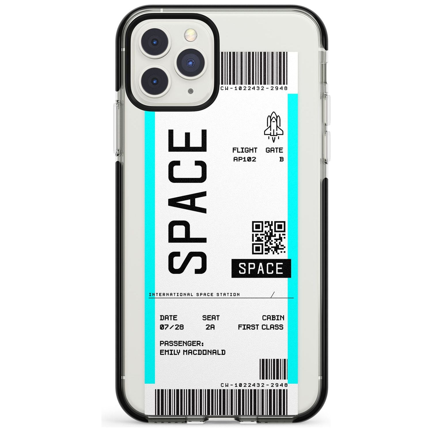 Space Custom Space Travel Ticket iPhone Case Black Impact Custom Phone Case - Case Warehouse
