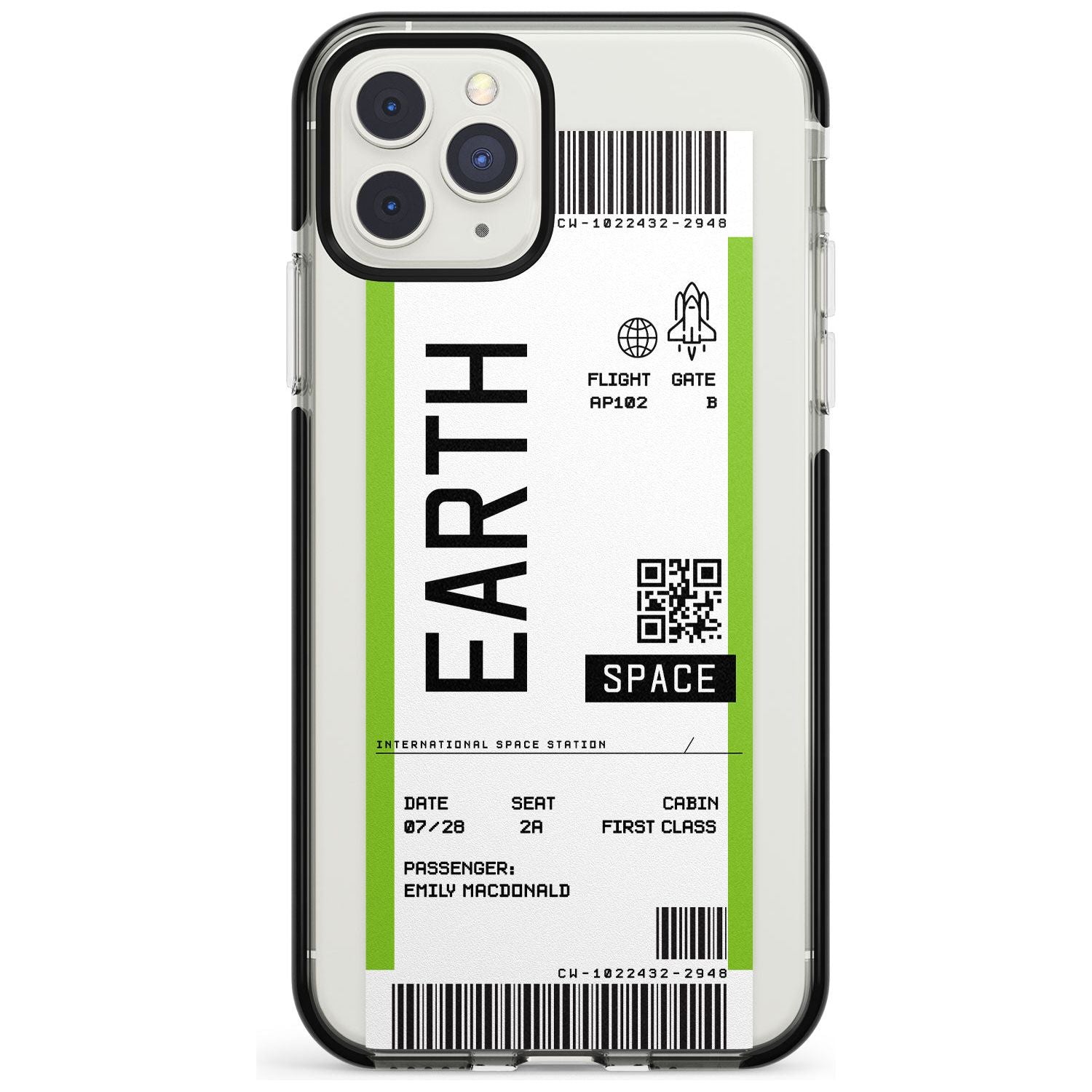 Earth Custom Space Travel Ticket iPhone Case Black Impact Custom Phone Case - Case Warehouse