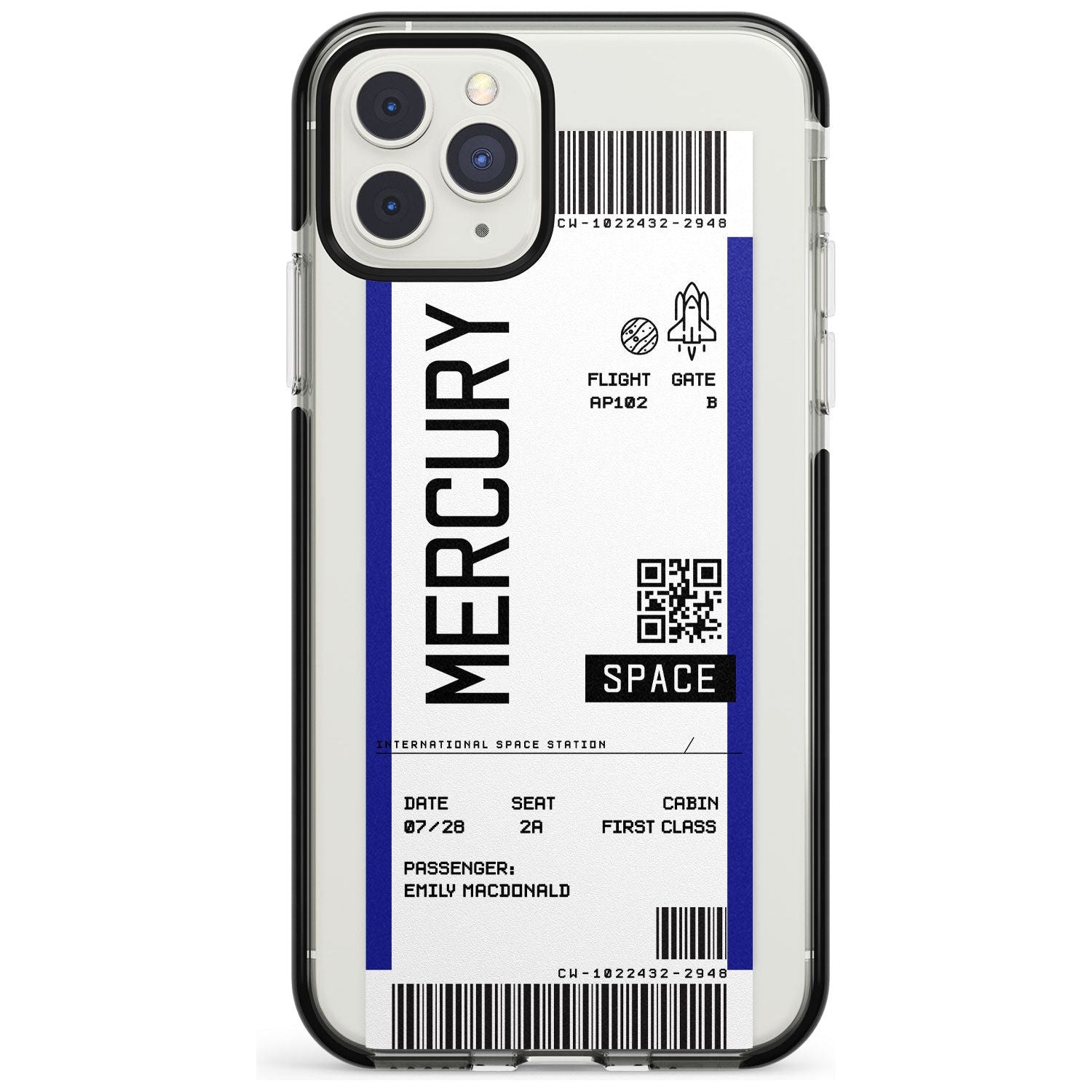Mercury Custom Space Travel Ticket iPhone Case Black Impact Custom Phone Case - Case Warehouse