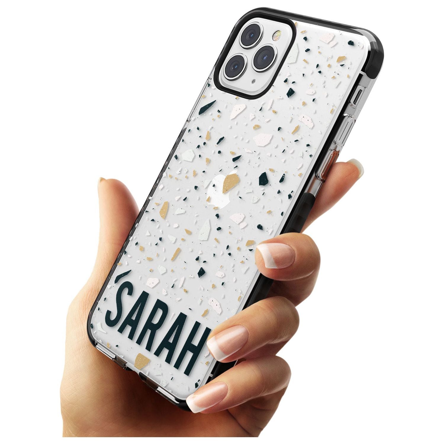 Customised Terrazzo - Blue, Pink, Brown Black Impact Phone Case for iPhone 11 Pro Max