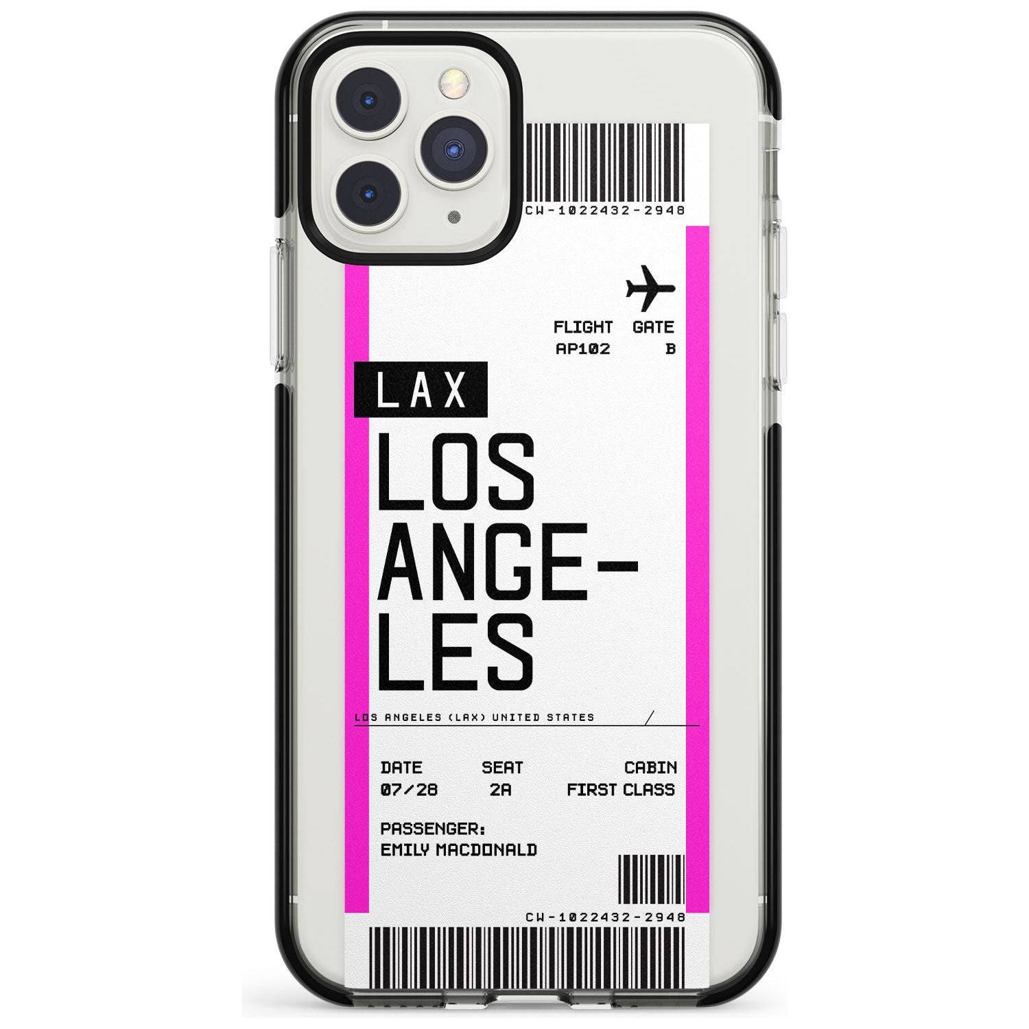 Los Angeles Boarding Pass iPhone Case Black Impact Custom Phone Case - Case Warehouse