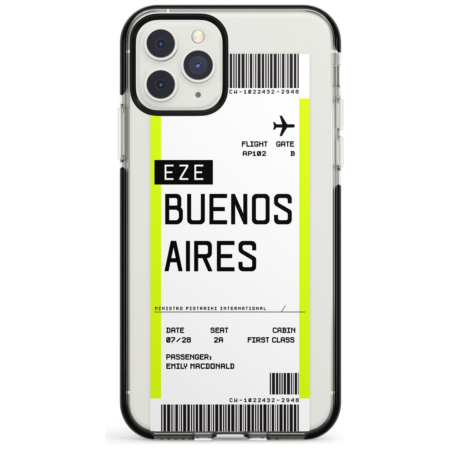 Buenos Aires Boarding Pass iPhone Case Black Impact Custom Phone Case - Case Warehouse