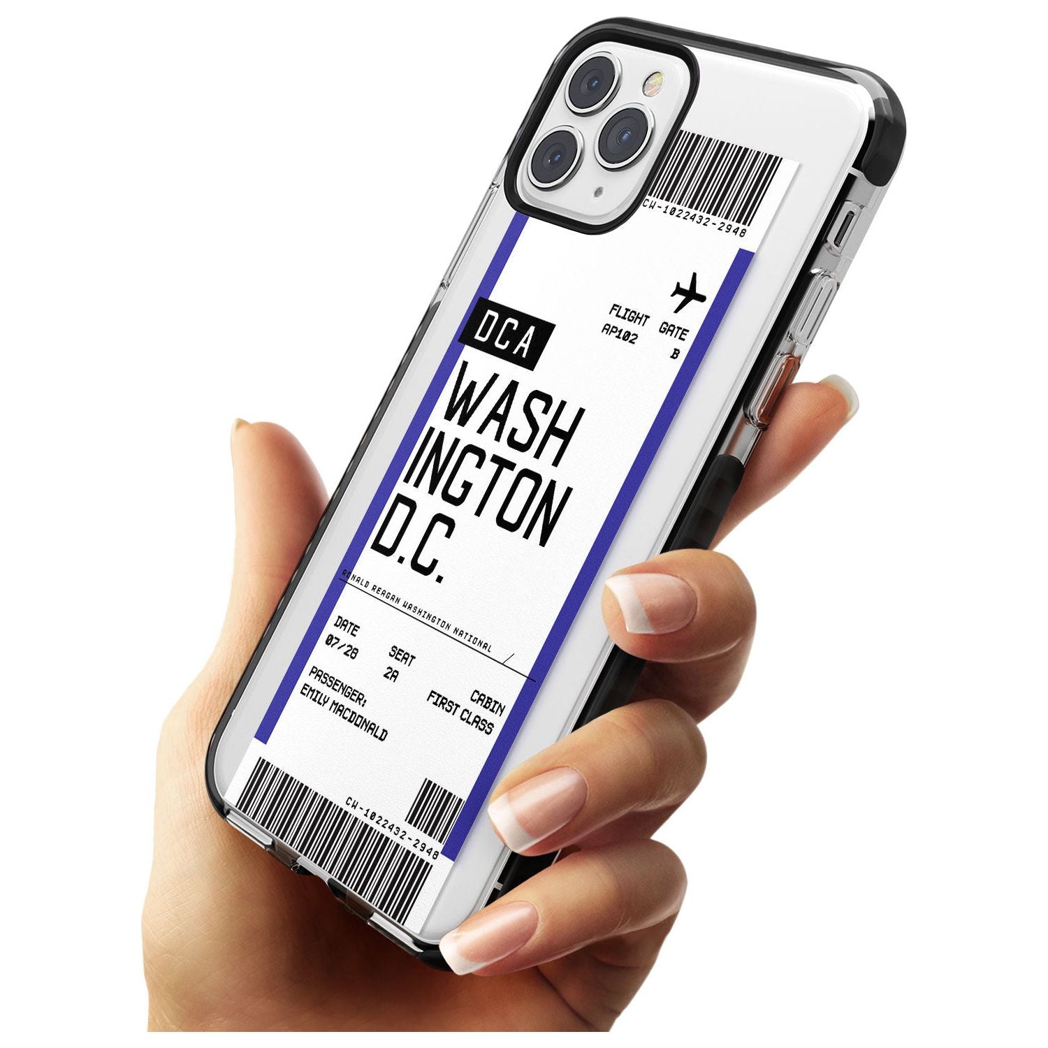 Washington D.C. Boarding Pass iPhone Case Custom Phone Case - Case Warehouse