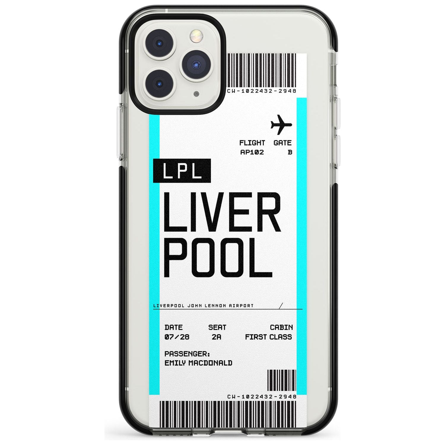 Liverpool Boarding Pass Black Impact Custom Phone Case - Case Warehouse