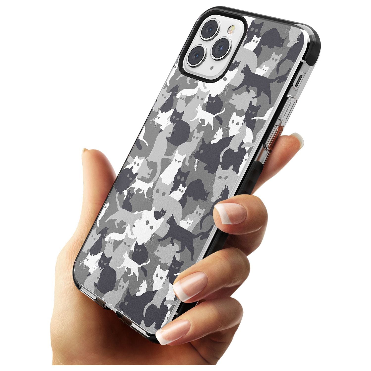 Dark Grey Cat Camouflage Pattern iPhone Case Phone Case - Case Warehouse