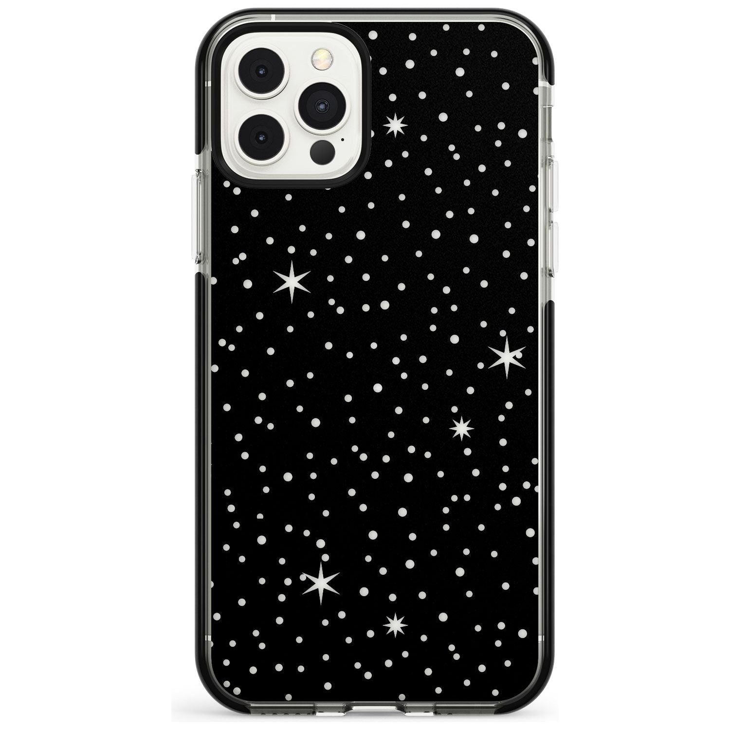 Celestial Cut-Out Stars Phone Case iPhone 11 Pro Max / Black Impact Case,iPhone 11 Pro / Black Impact Case,iPhone 12 Pro Max / Black Impact Case Blanc Space