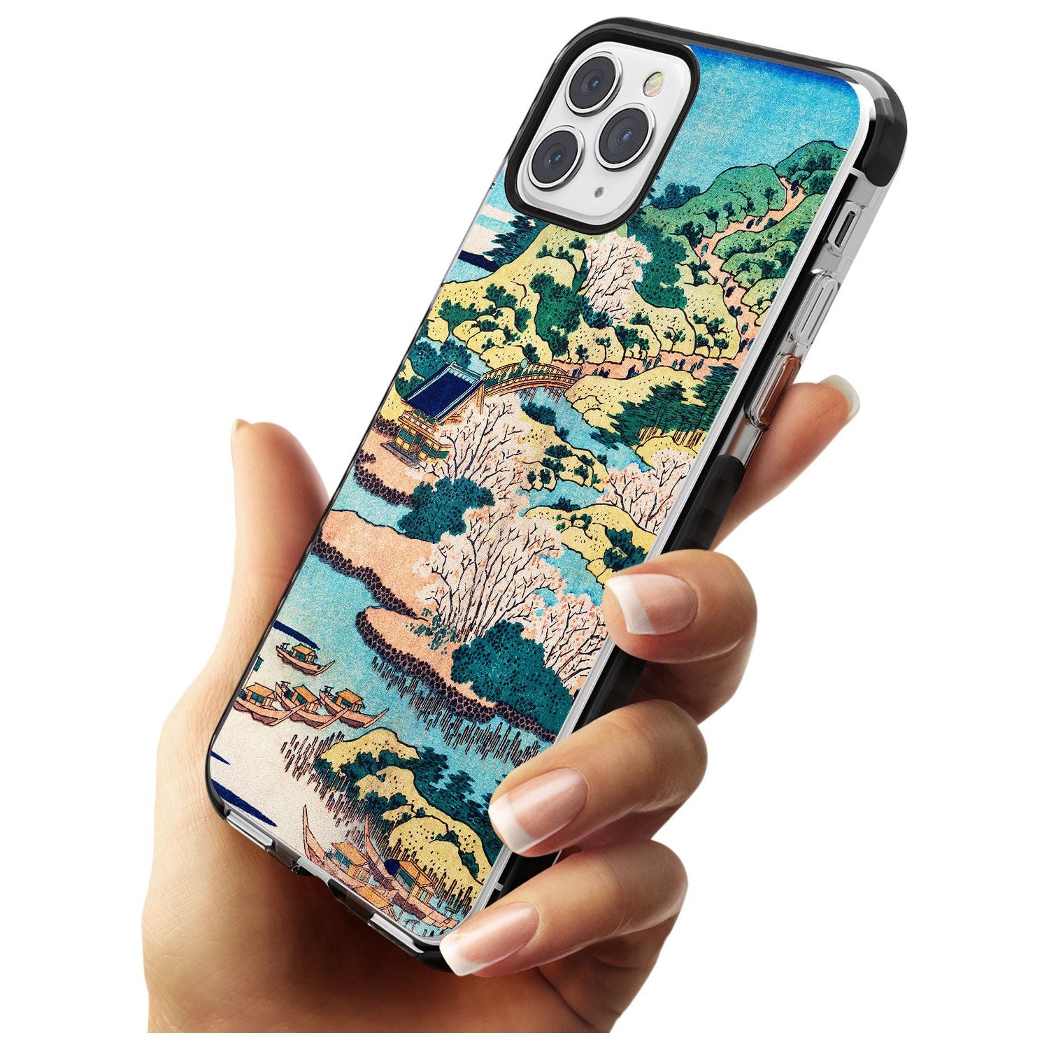 Coastal Community by Katsushika Hokusai Pink Fade Impact Phone Case for iPhone 11