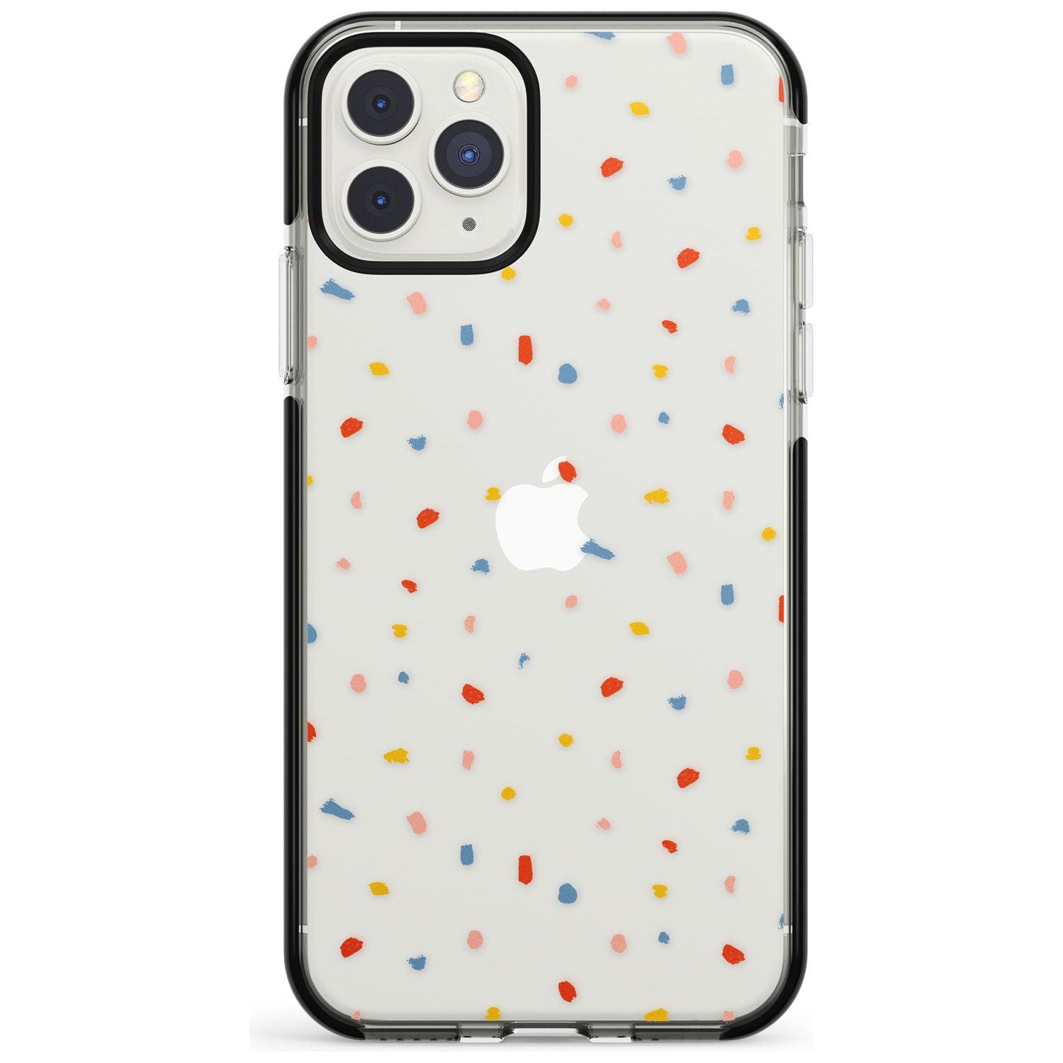 Small Confetti Print Clear iPhone Case Black Impact Phone Case - Case Warehouse