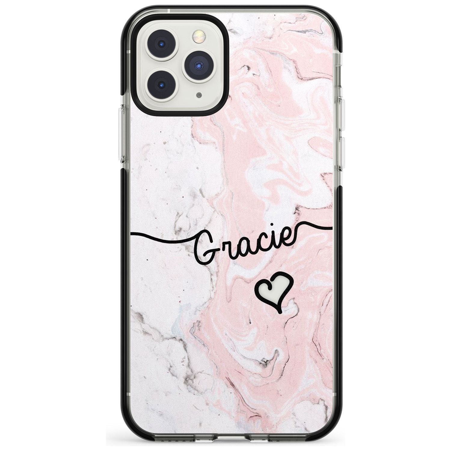 Pink Marble iPhone Case Black Impact Custom Phone Case - Case Warehouse
