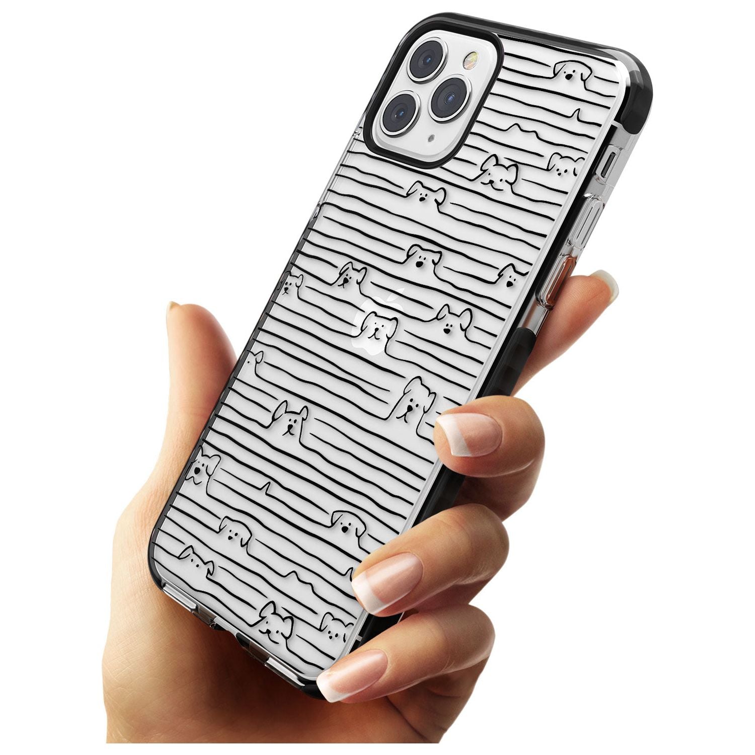 Dog Line Art - Black Black Impact Phone Case for iPhone 11 Pro Max
