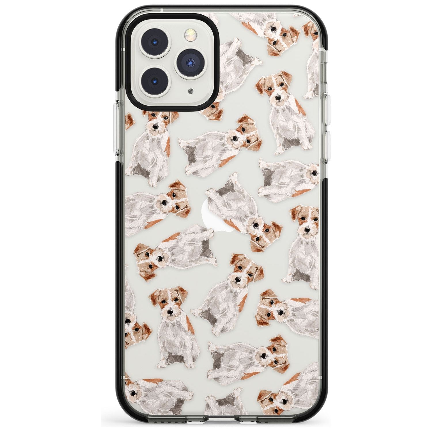 Wirehaired Jack Russell Watercolour Dog Pattern Black Impact Phone Case for iPhone 11 Pro Max
