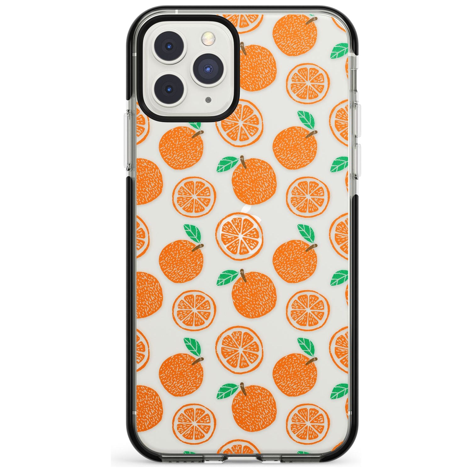 Orange Pattern iPhone Case Black Impact Phone Case - Case Warehouse