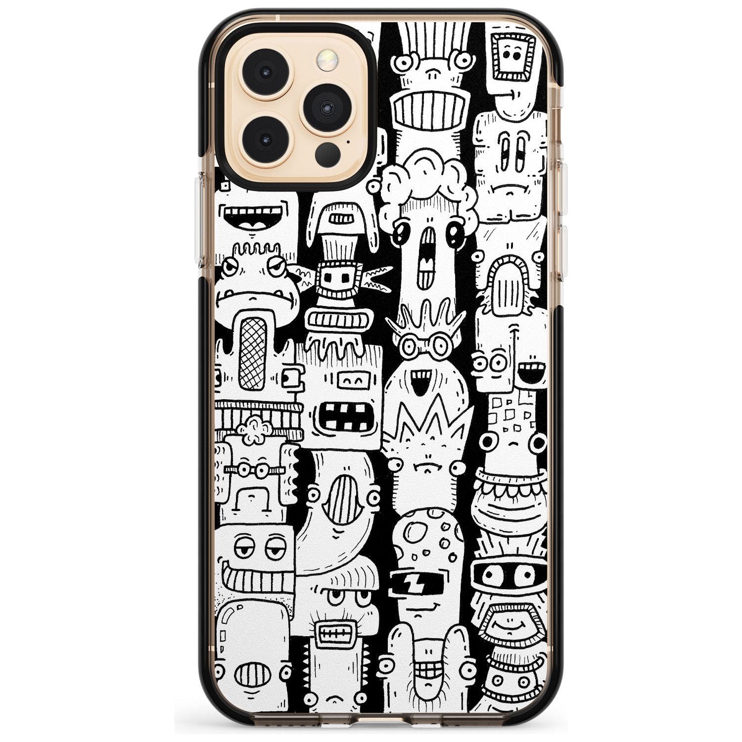 Monochrome Heads Black Impact Phone Case for iPhone 11