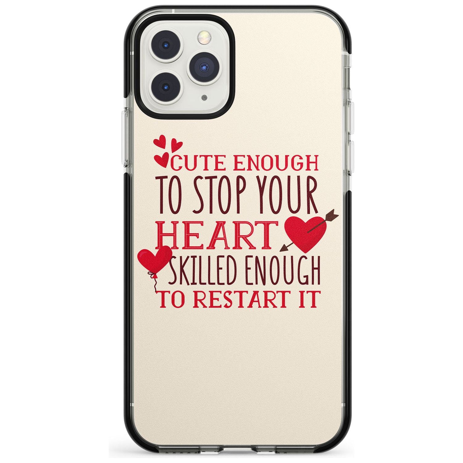 Medical Design Cute Enough to Stop Your Heart Black Impact Phone Case for iPhone 11 Pro Max