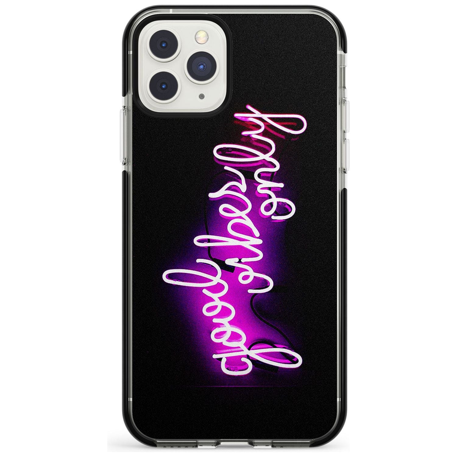 Good Vibes Only Pink Neon iPhone Case Black Impact Phone Case - Case Warehouse