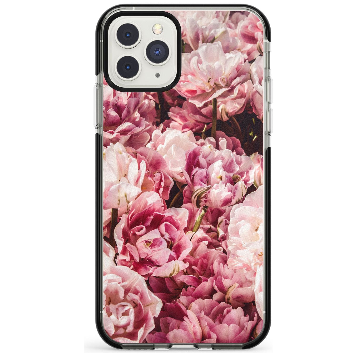 Pink Peonies iPhone Case Black Impact Phone Case - Case Warehouse