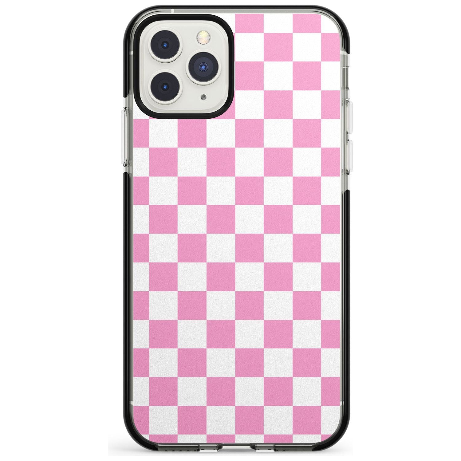 Pink Checkered iPhone Case Black Impact Phone Case - Case Warehouse