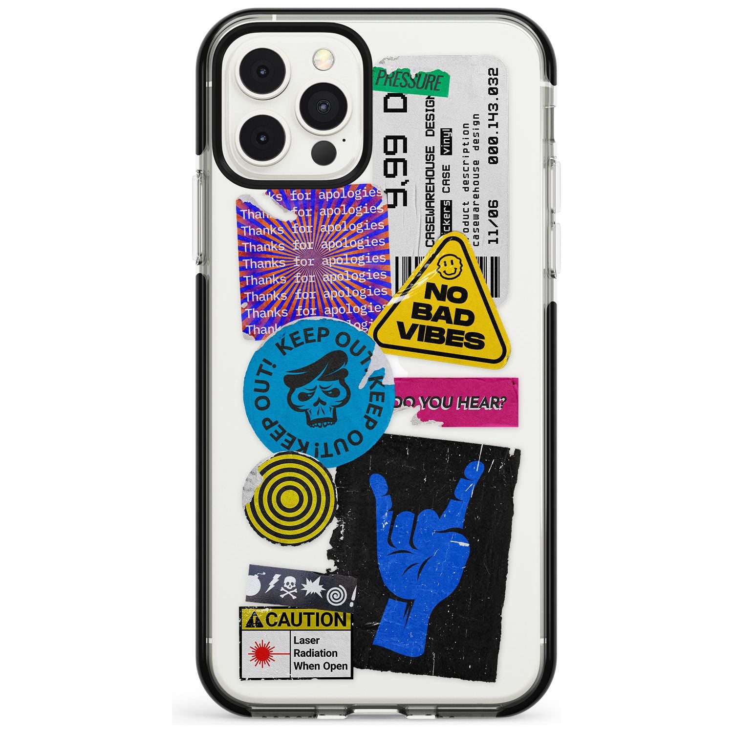 No Bad Vibes Sticker Mix Pink Fade Impact Phone Case for iPhone 11