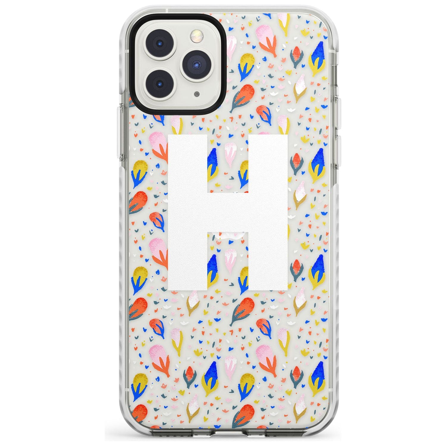 White Monogram Floral iPhone Case Impact Case Custom Phone Case - Case Warehouse