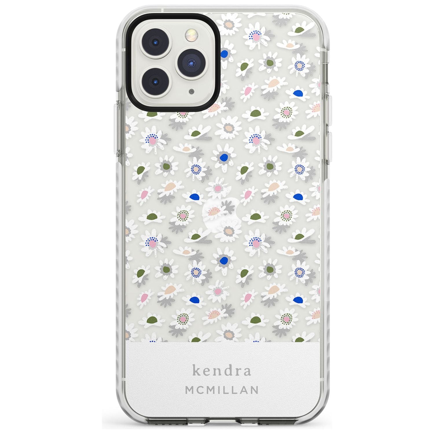 Grey & White Daisies Floral Design iPhone Case Impact Case Custom Phone Case - Case Warehouse