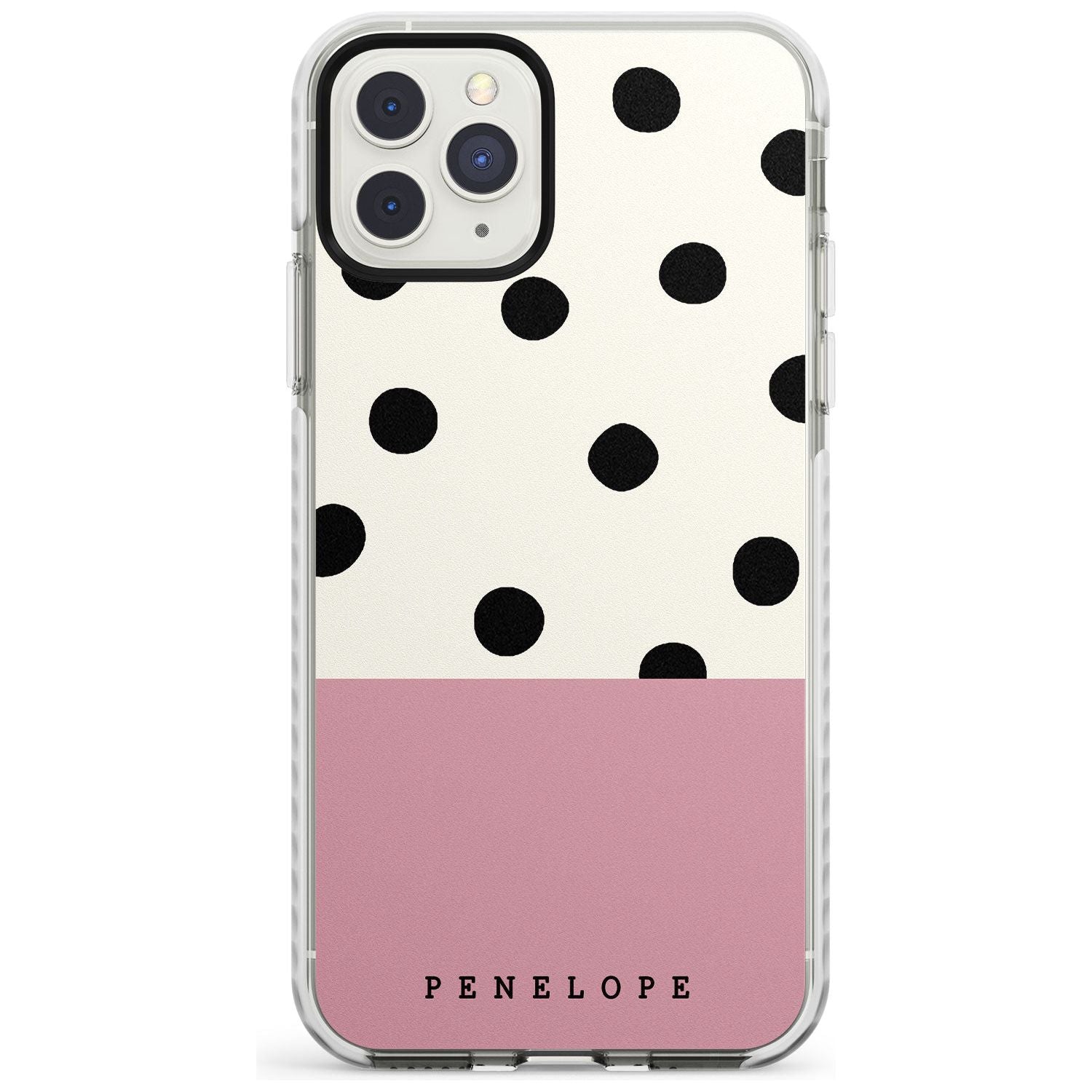 Pink Border Polka Dot iPhone Case Impact Case Custom Phone Case - Case Warehouse