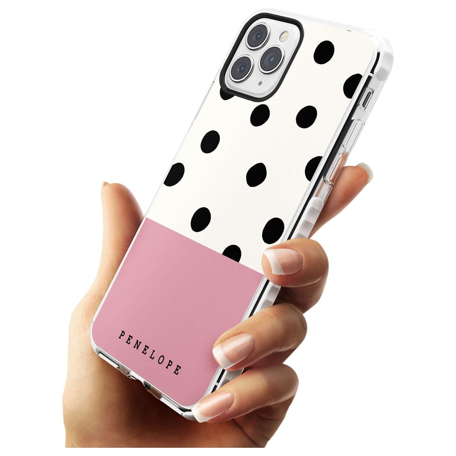 Pink Border Polka Dot iPhone Case Custom Phone Case - Case Warehouse