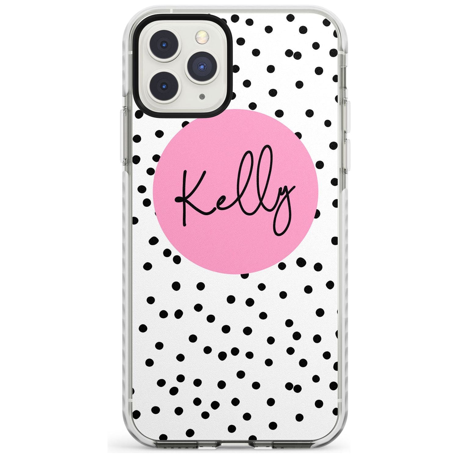 Pink Circle & Dots iPhone Case Impact Case Custom Phone Case - Case Warehouse