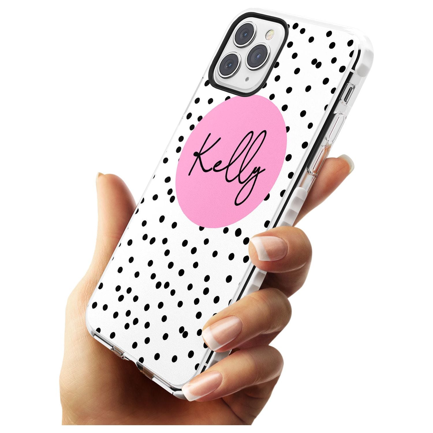 Pink Circle & Dots iPhone Case Custom Phone Case - Case Warehouse