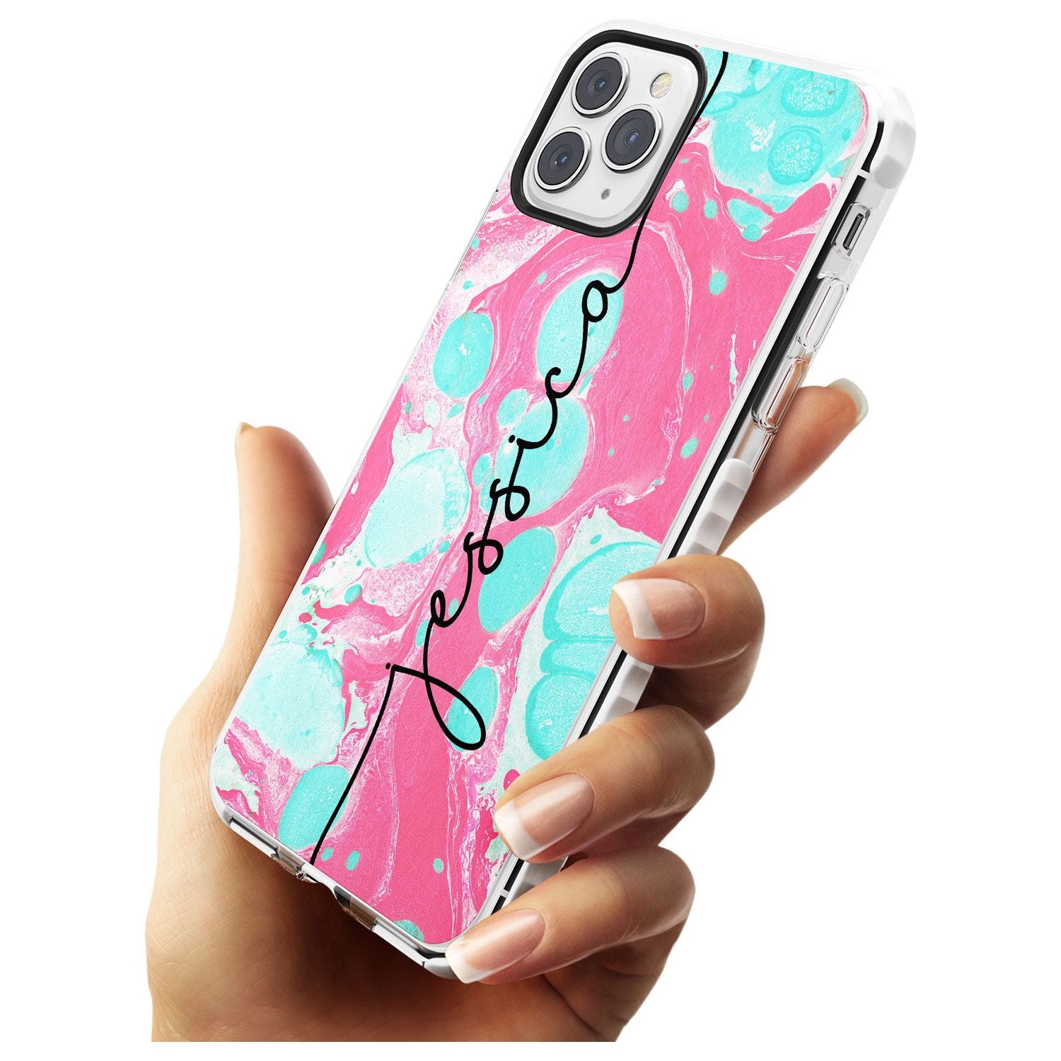 Turquoise & Pink - Marbled iPhone Case Custom Phone Case - Case Warehouse