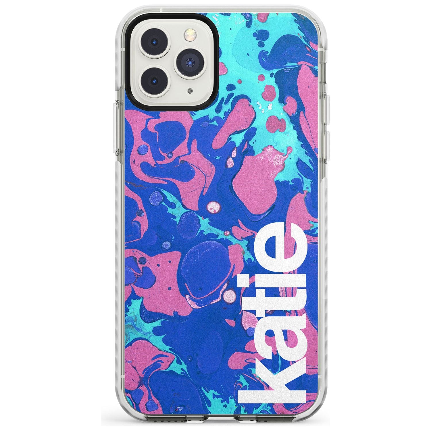 Navy, Turquoise + Purple - Marbled iPhone Case Impact Case Custom Phone Case - Case Warehouse