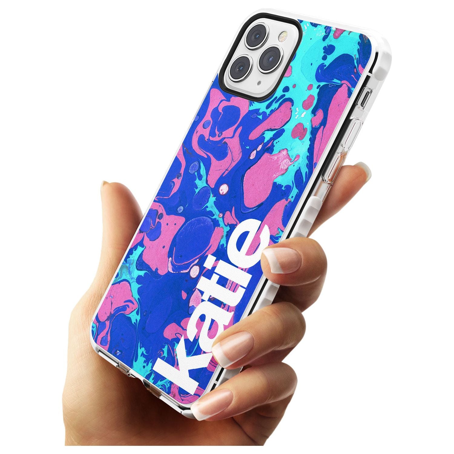 Navy, Turquoise + Purple - Marbled iPhone Case Custom Phone Case - Case Warehouse