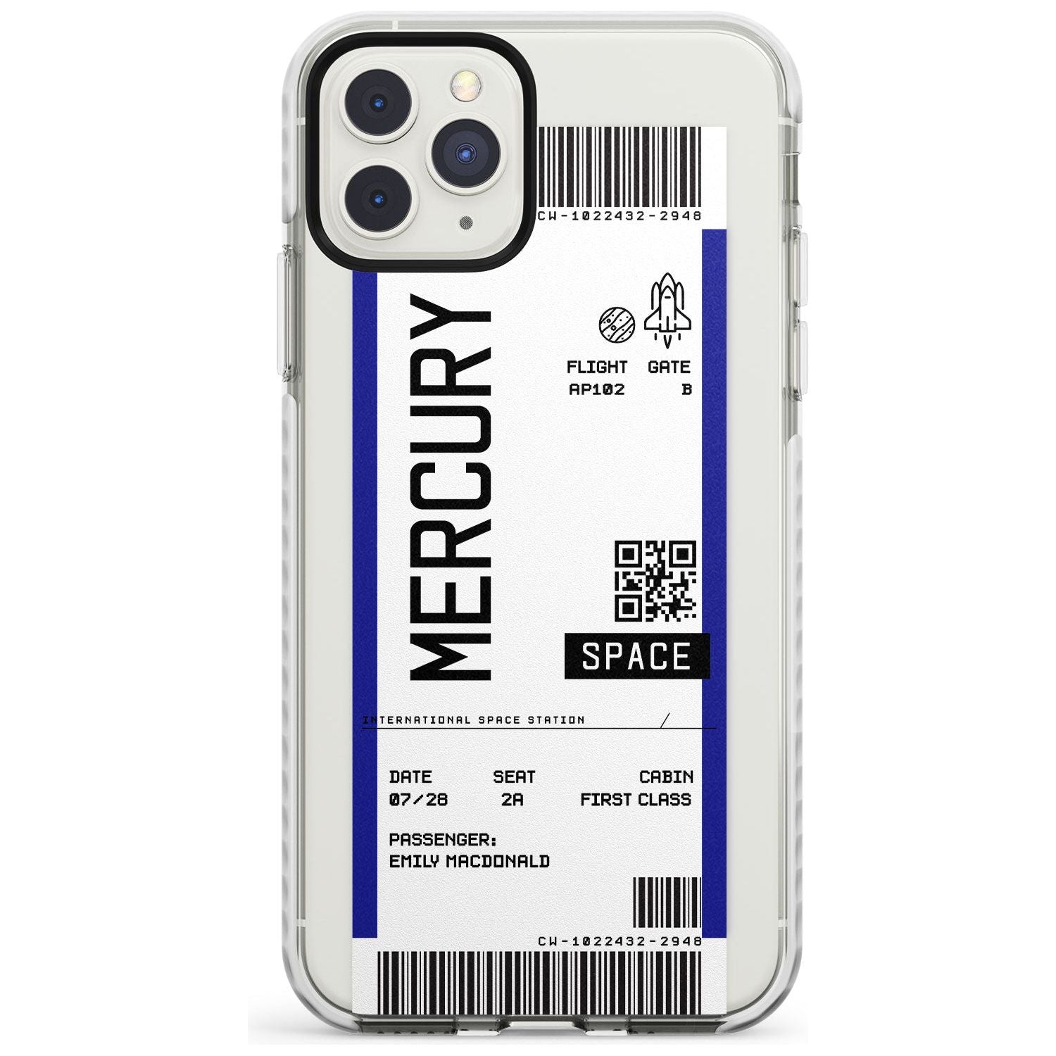 Mercury Custom Space Travel Ticket iPhone Case Impact Case Custom Phone Case - Case Warehouse