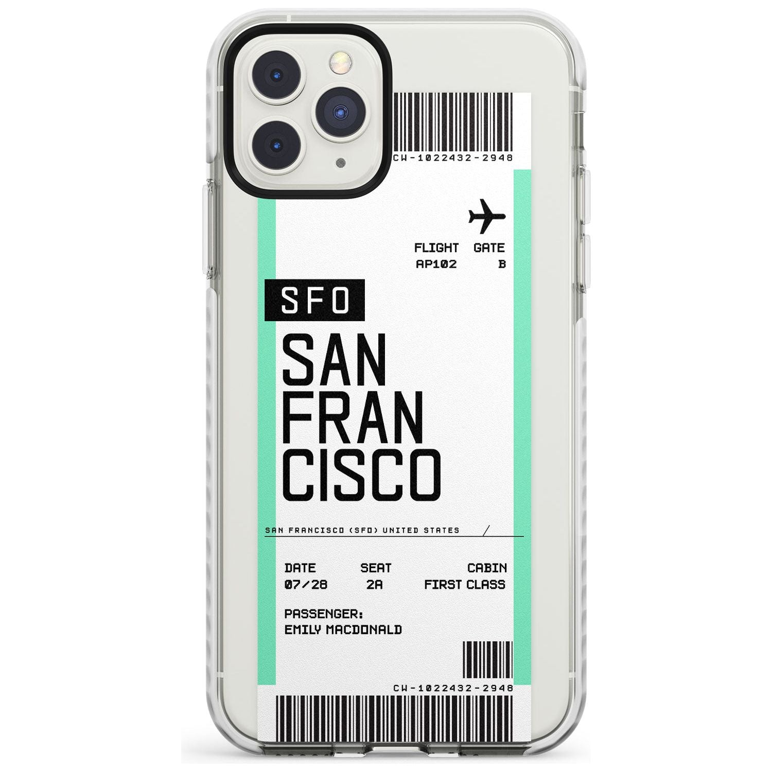 San Francisco Boarding Pass iPhone Case Impact Case Custom Phone Case - Case Warehouse