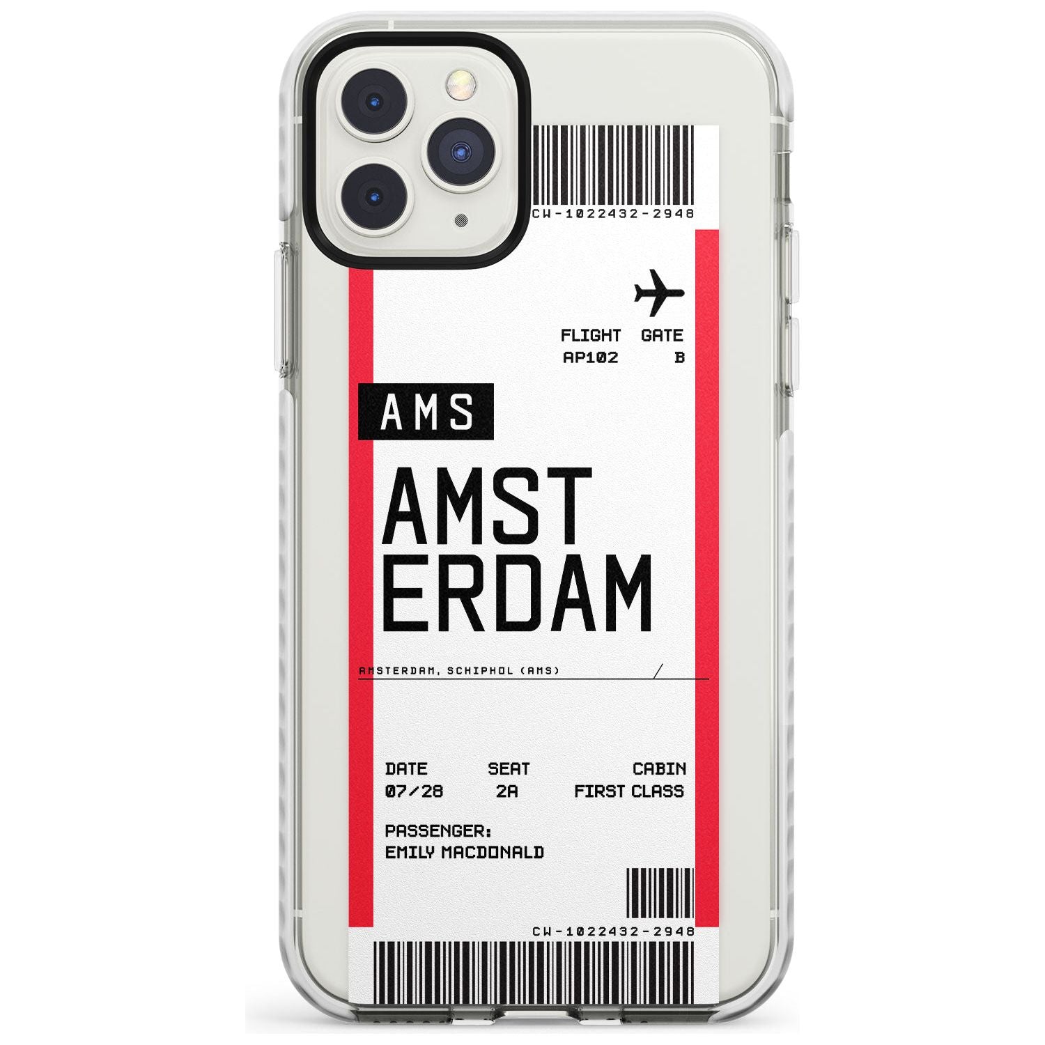 Amsterdam Boarding Pass iPhone Case Impact Case Custom Phone Case - Case Warehouse