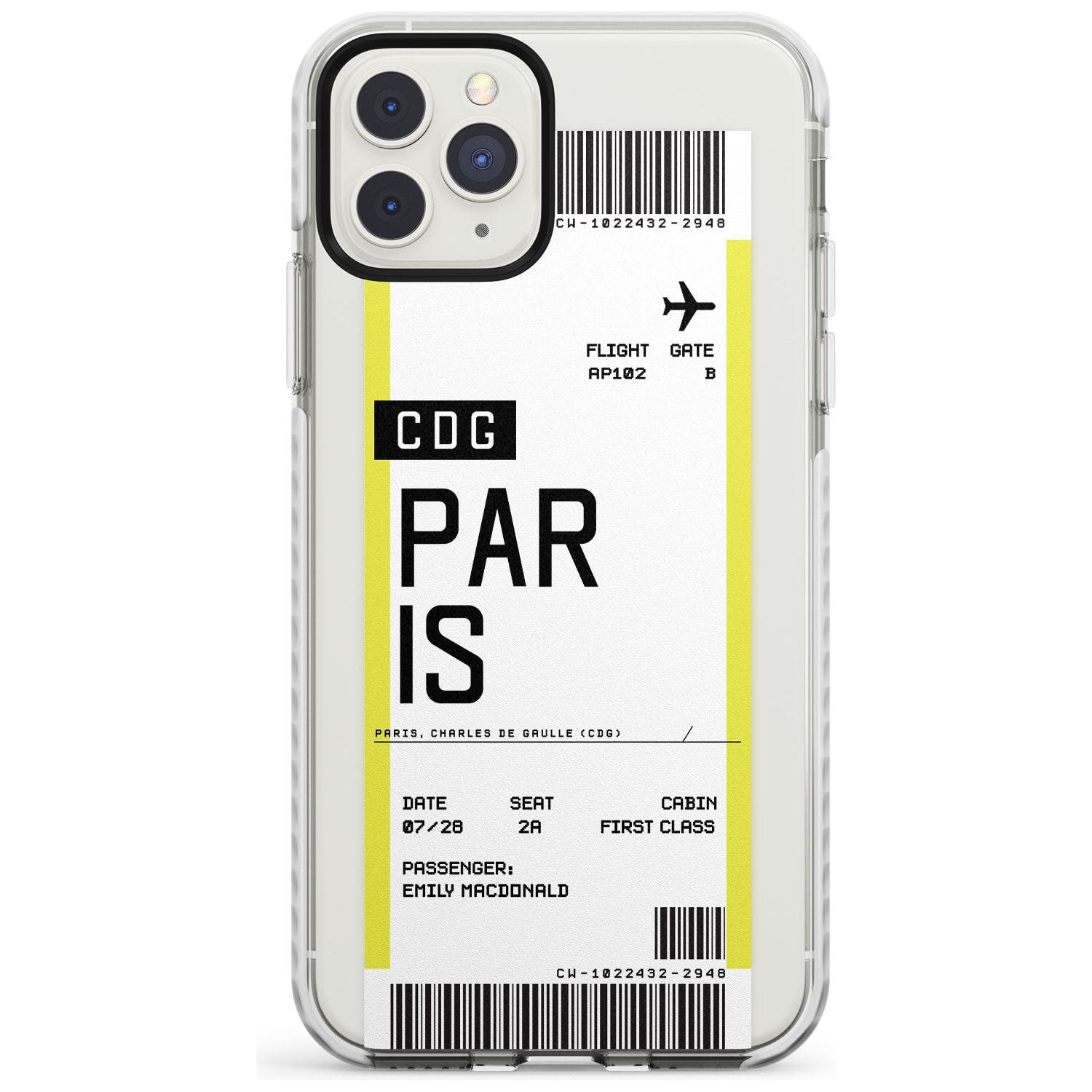 Paris Boarding Pass iPhone Case Impact Case Custom Phone Case - Case Warehouse