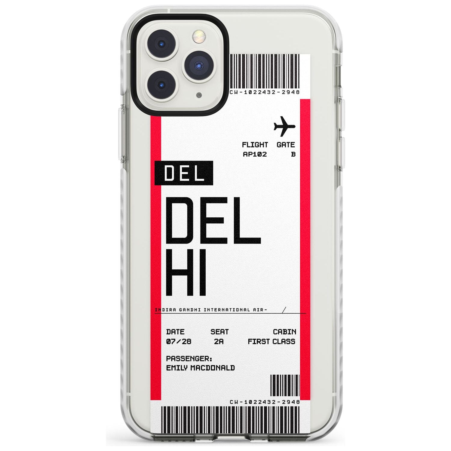 Delhi Boarding Pass iPhone Case Impact Case Custom Phone Case - Case Warehouse