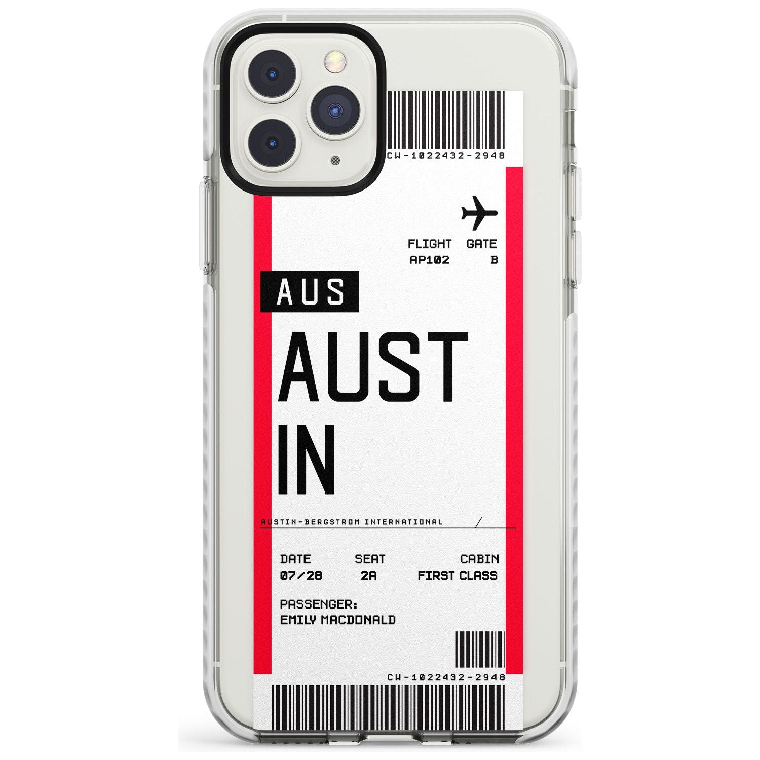 Austin Boarding Pass iPhone Case Impact Case Custom Phone Case - Case Warehouse