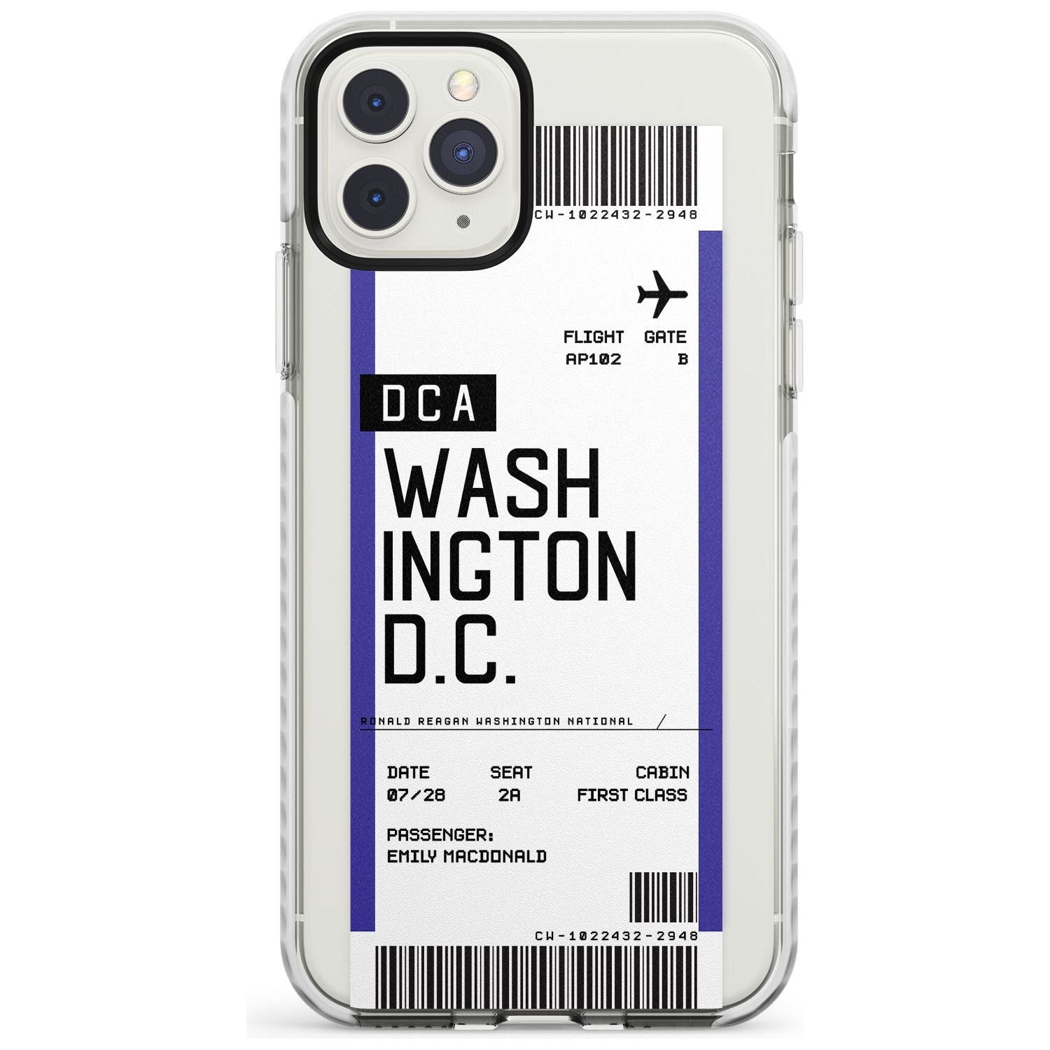 Washington D.C. Boarding Pass iPhone Case Impact Case Custom Phone Case - Case Warehouse