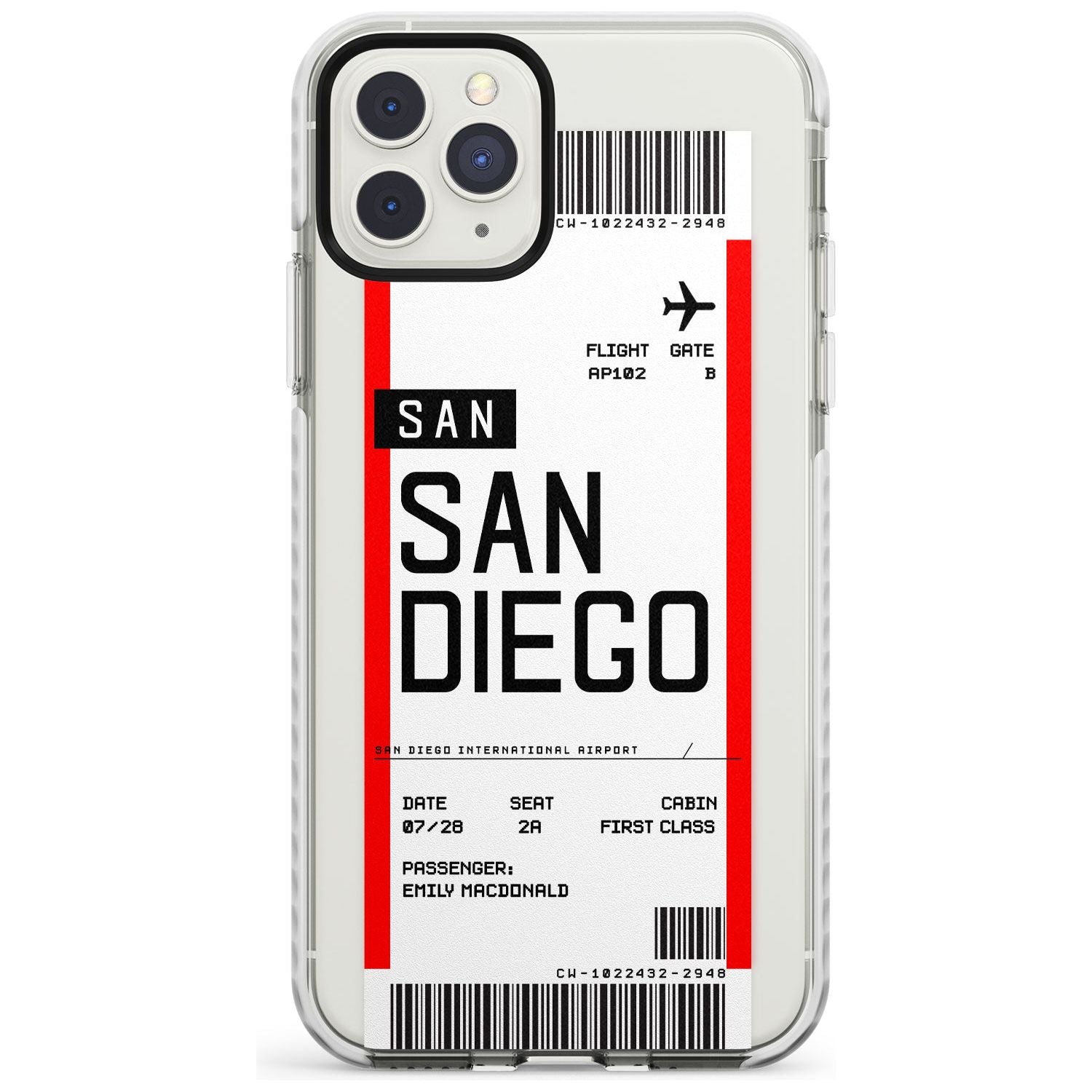 San Diego Boarding Pass iPhone Case Impact Case Custom Phone Case - Case Warehouse