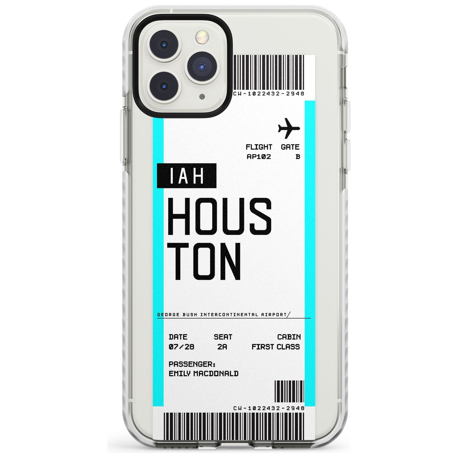 Houston Boarding Pass iPhone Case Impact Case Custom Phone Case - Case Warehouse