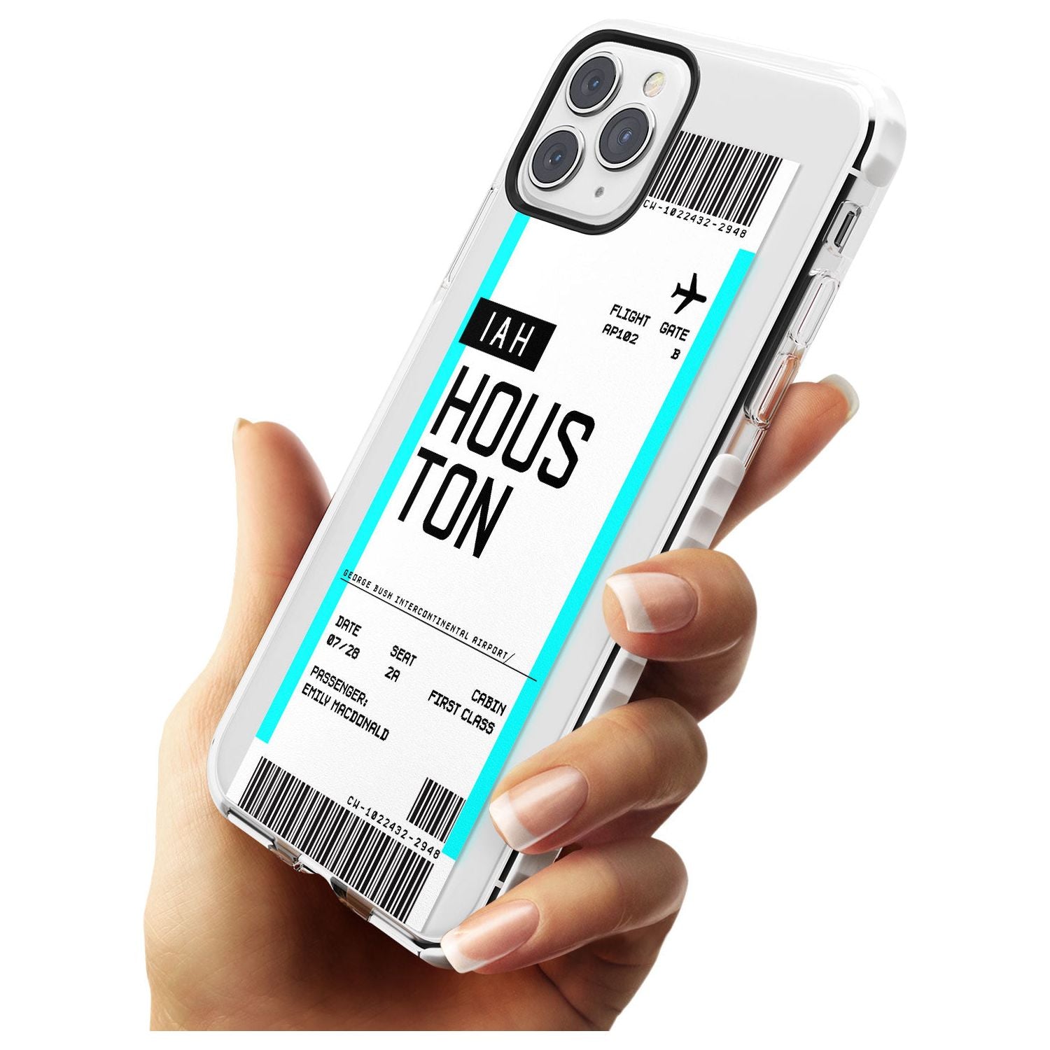 Houston Boarding Pass iPhone Case Custom Phone Case - Case Warehouse