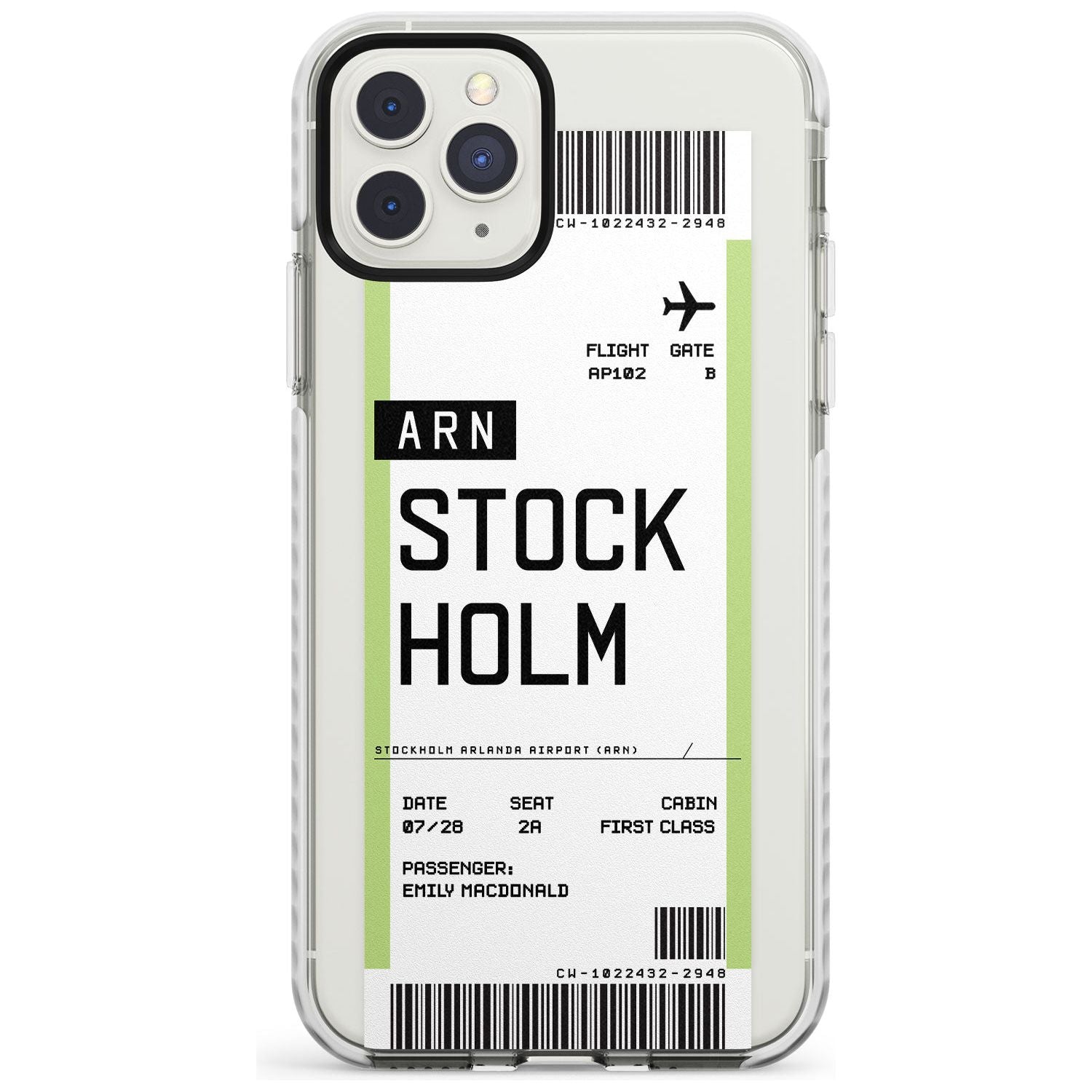 Stockholm Boarding Pass iPhone Case Impact Case Custom Phone Case - Case Warehouse