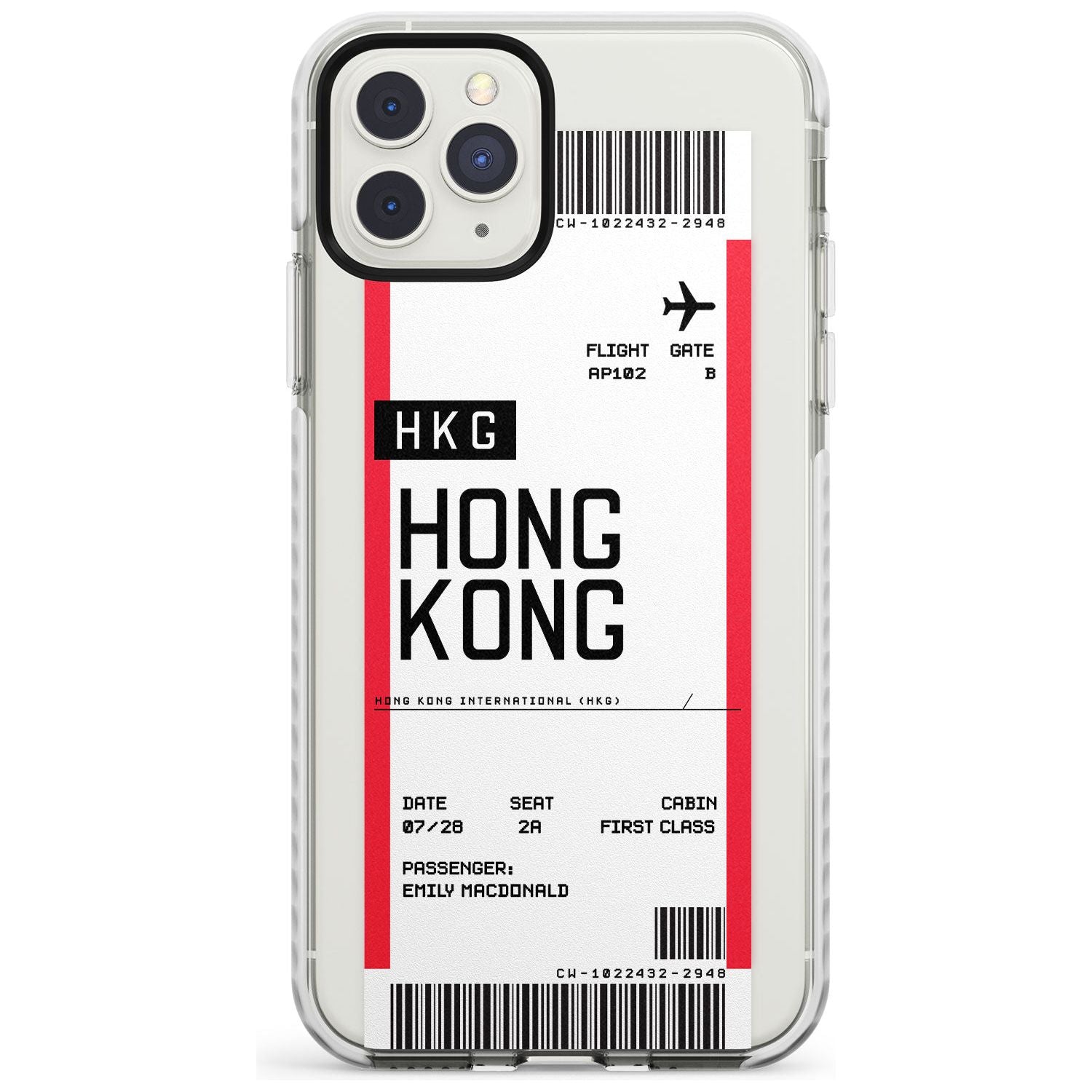 Hong Kong Boarding Pass iPhone Case Impact Case Custom Phone Case - Case Warehouse