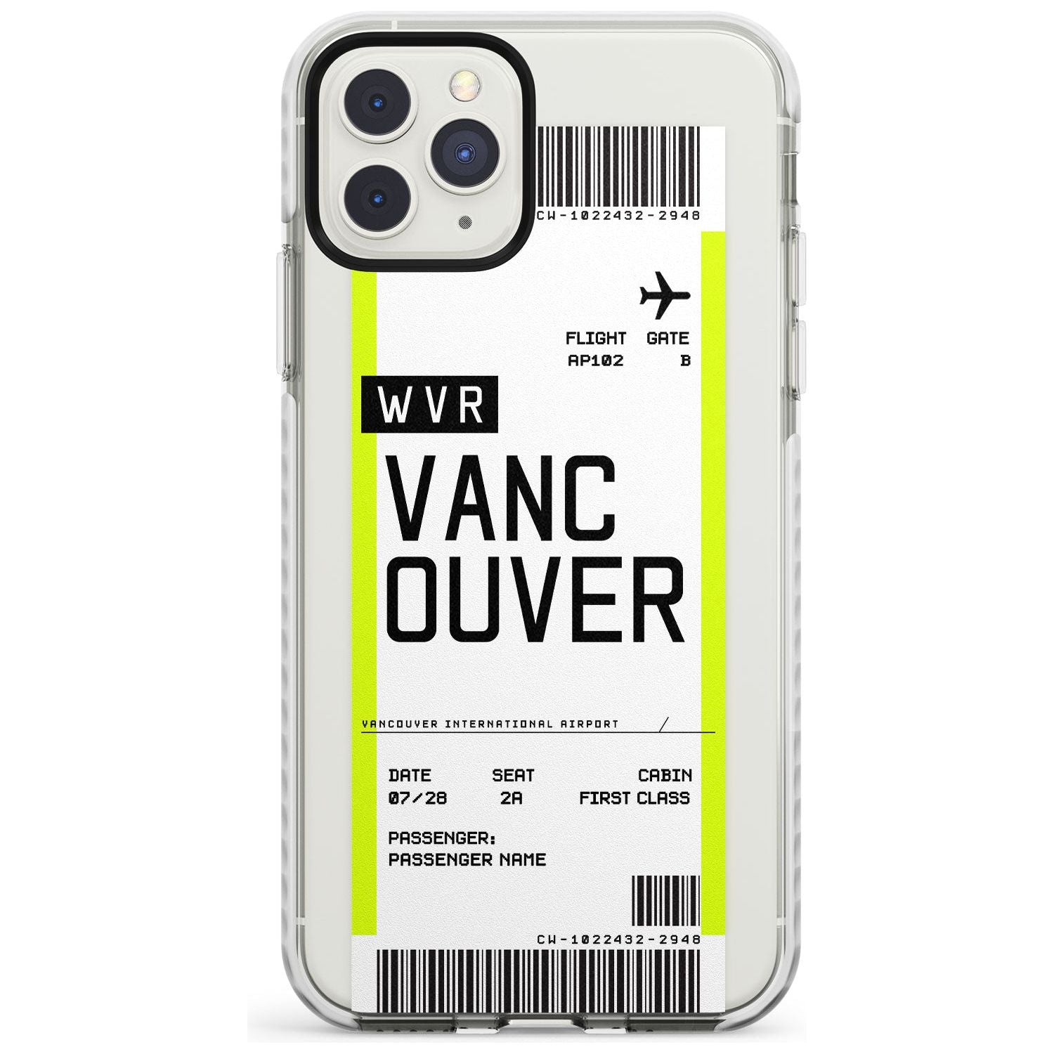Vancouver Boarding Pass iPhone Case Impact Case Custom Phone Case - Case Warehouse
