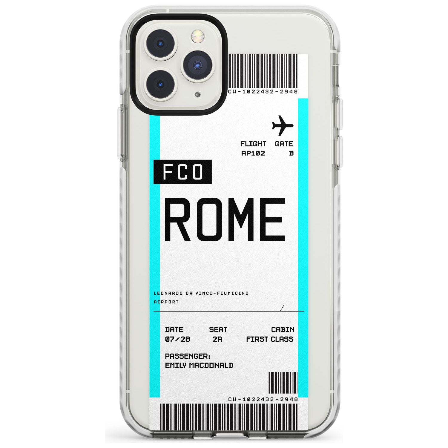 Rome Boarding Pass iPhone Case Impact Case Custom Phone Case - Case Warehouse