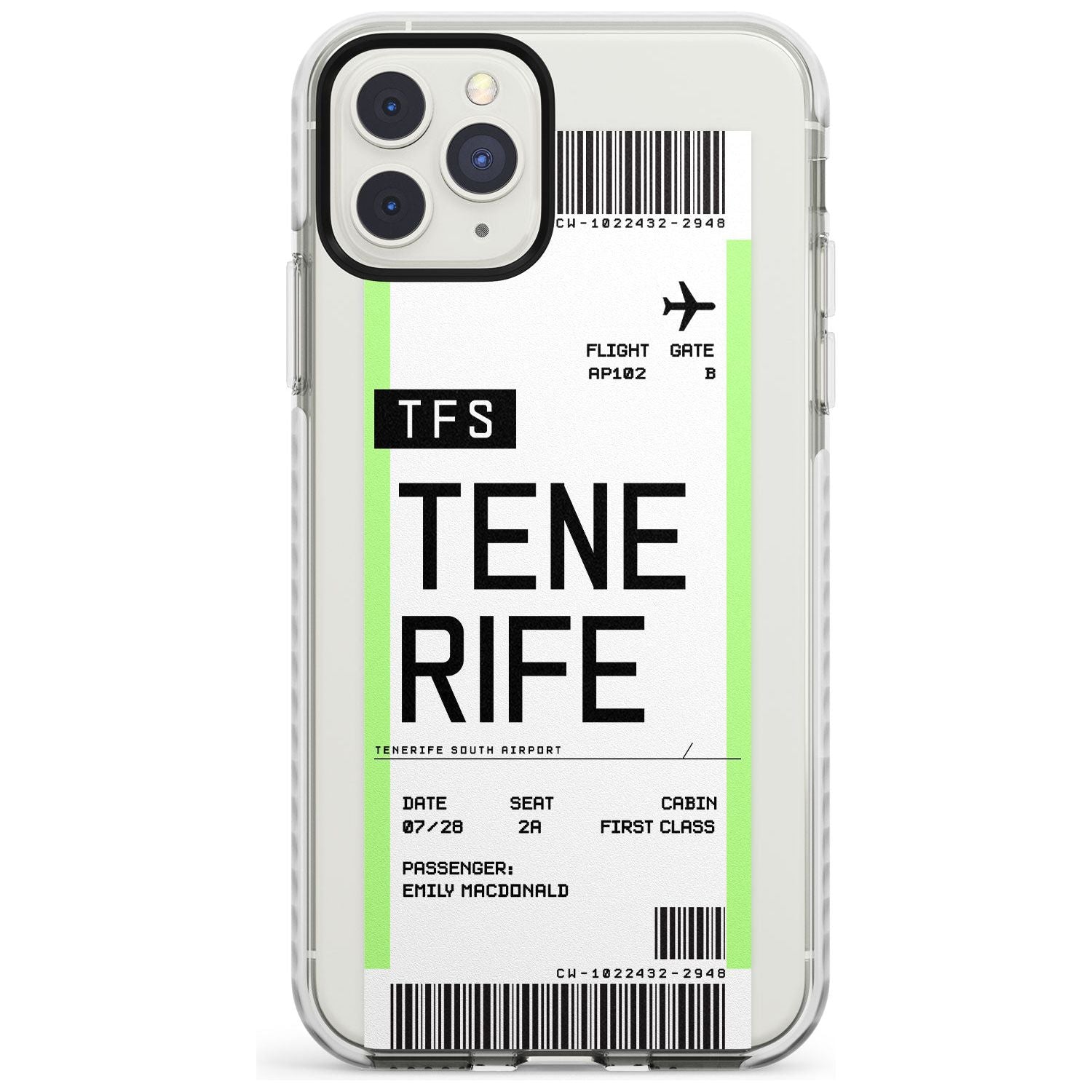 Tenerife Boarding Pass iPhone Case Impact Case Custom Phone Case - Case Warehouse