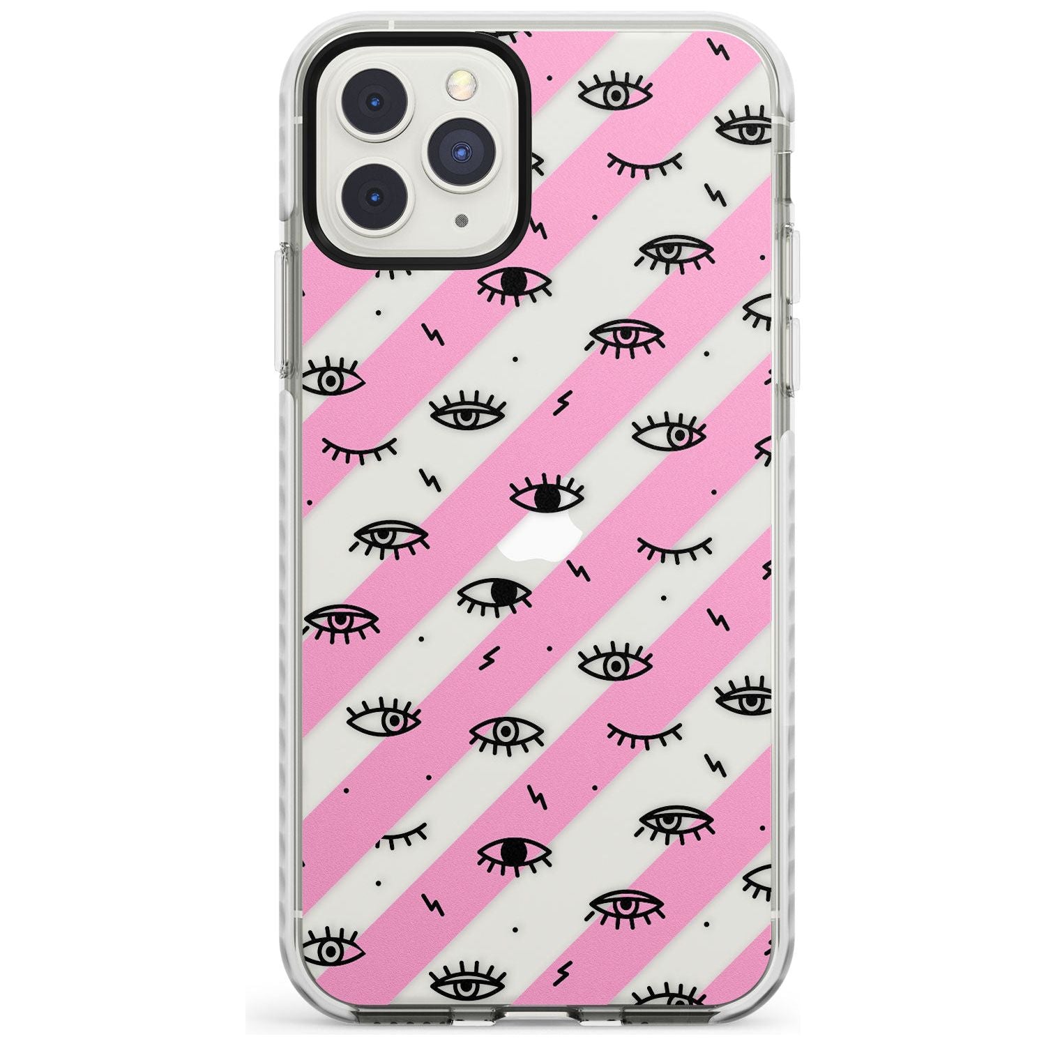 Pink Stripe Eyes iPhone Case Impact Case Phone Case - Case Warehouse