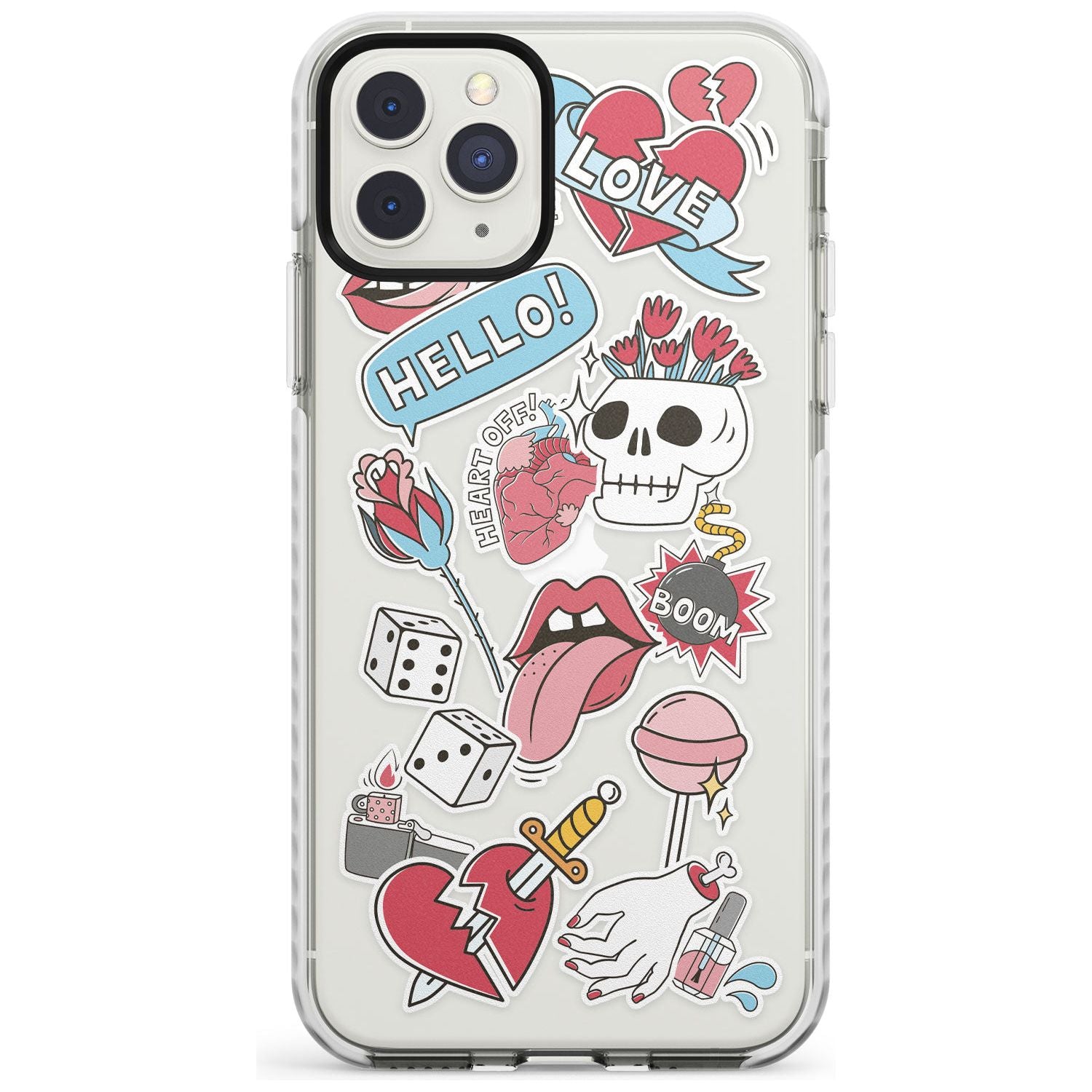 Skull & Flowers Sticker iPhone Case Impact Case Phone Case - Case Warehouse