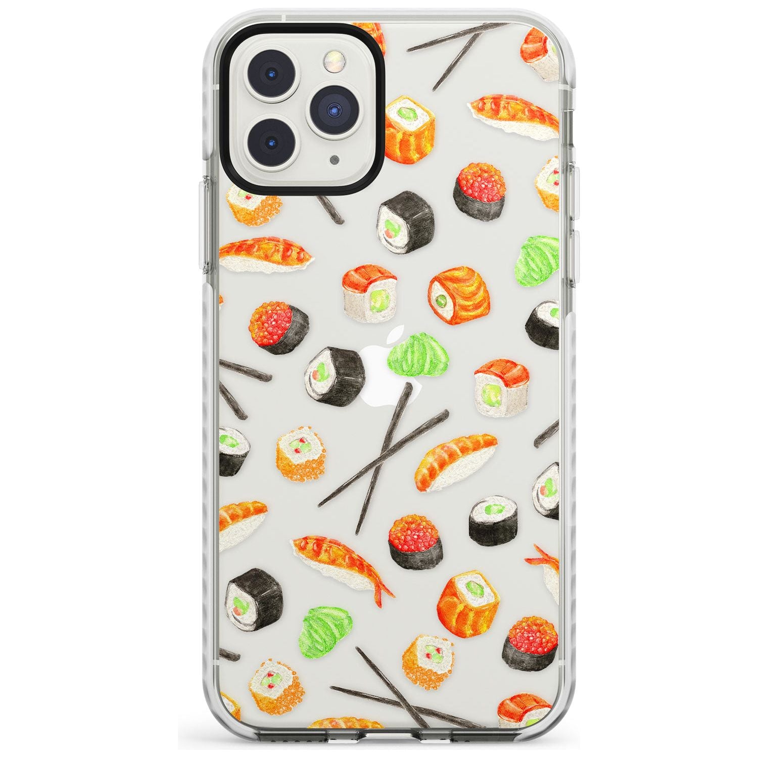 Sushi & Chopsticks Watercolour Pattern Impact Phone Case for iPhone 11 Pro Max